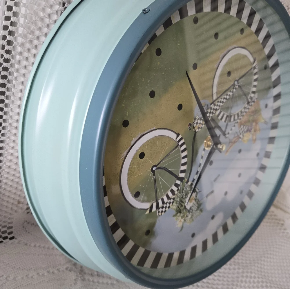 MacKenzie-Childs Bike Ride Retro-Style Clock - Picture 5 of 10